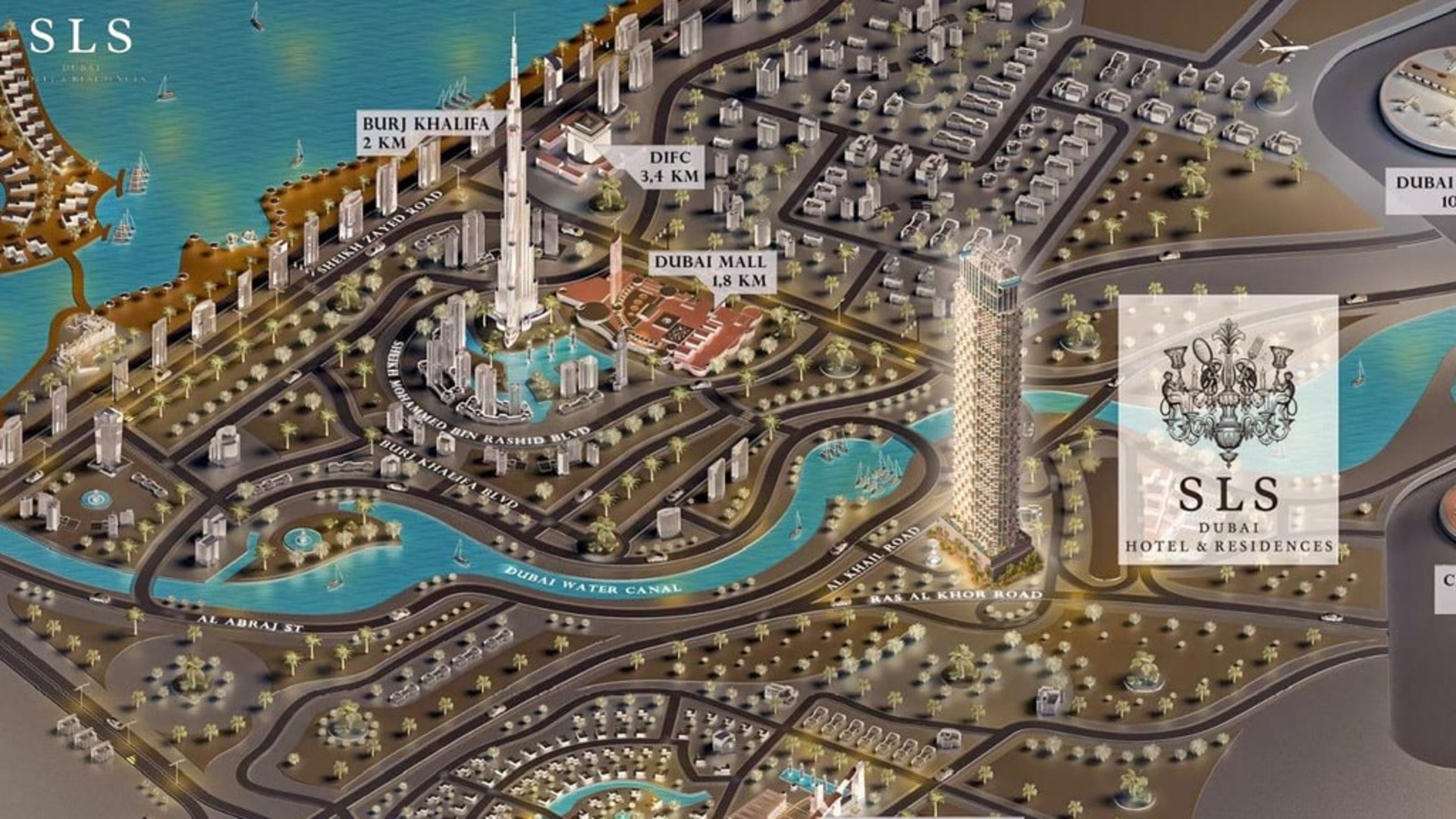 SLS Hotel & Residences Dubai s výhledy na Burj Khalifa
